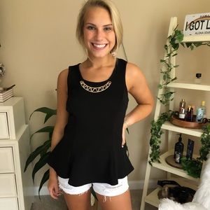 Black peplum top M